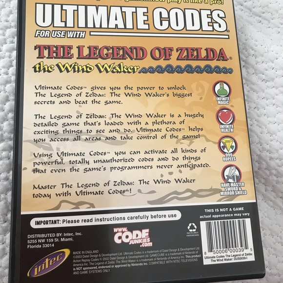 Ultimate Codes for The Legend of Zelda Wind Waker (Nintendo GameCube, 2003). - Picture 2 of 4